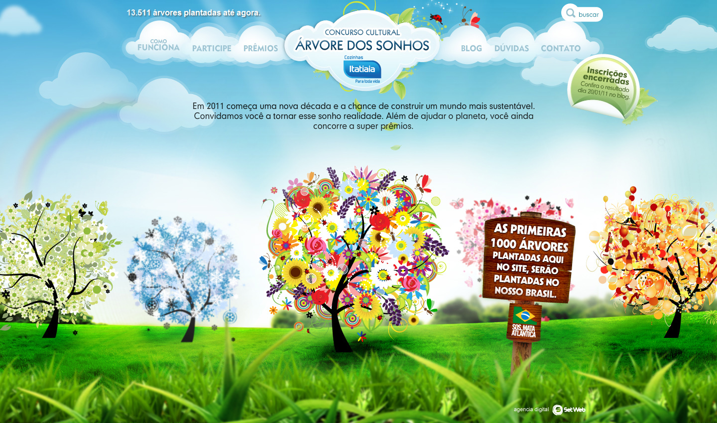 Hotsite Árvore dos Sonhos Itatiaia SOS Mata Atlântica inicia plantio de árvores do Concurso Itatiaia