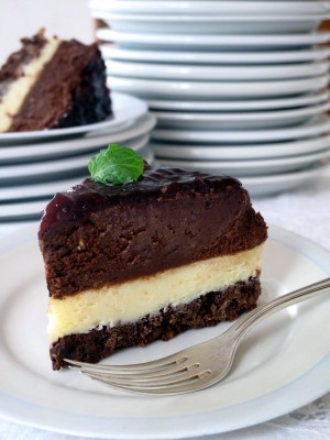 Torta de limão com brownie